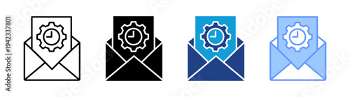 Mail icon set multiple style collection