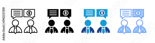 Discussion icon set multiple style collection