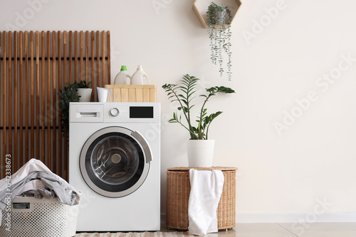 Interior of stylish bathroo...