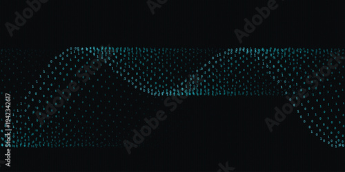 Abstract digital wave data visualization vector background with glowing particles representing big data technology artificial intelligence network communication and futuristic digital information flow