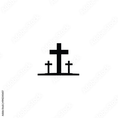 Three crosses symbolizing faith and spirituality