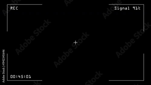 Camera Recording Interface with Audio Level Meter, REC Indicator and Time Counter, Professional Video Monitor Overlay for Editing and Broadcast