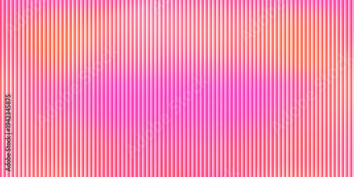 Abstract Pink and Orange Gradient Background with Vertical 3D Ribbed Texture and Linear Pattern. vector illustration