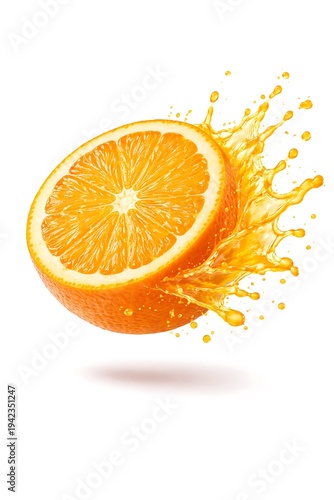Orange's Burst of Freshness: A vivid image captures the explosive vibrancy of an orange slice, its juicy essence bursting forth in a dazzling display of color and texture.