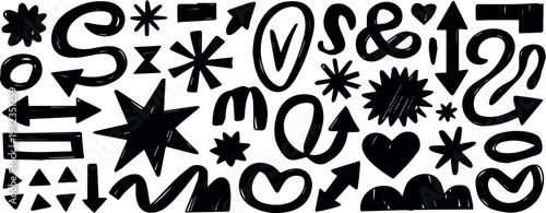 School doodles elements for stationery