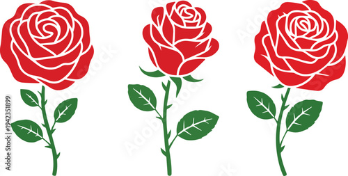 Rose emblem elements for wedding monogram and seal