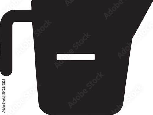 Measuring cup icon for kitchen cooking and baking preparation with volume scale mark