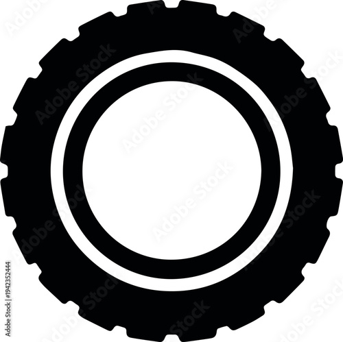 Tire tread pattern icon with rim circles