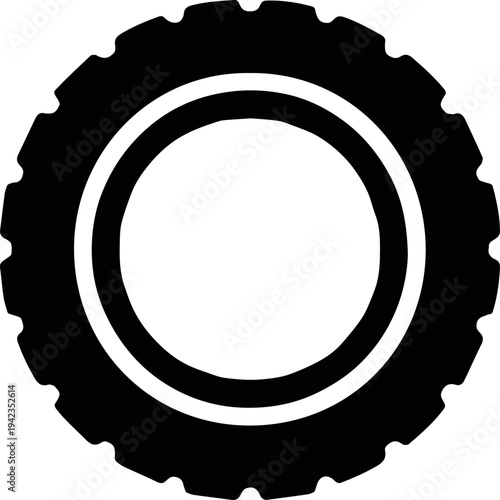 Tire icon with tread and rim