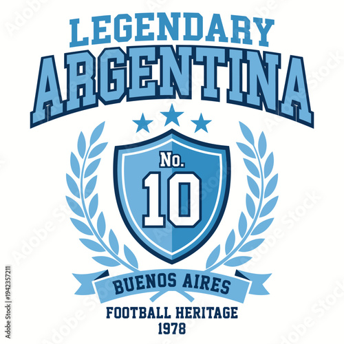 The striking image showcases the Argentine football emblem, highlighting the legacy of sports, pride, and community spirit in Buenos Aires' rich cultural history.