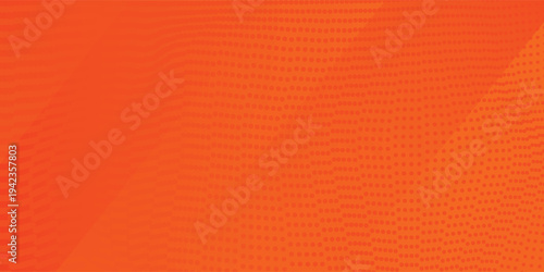 Orange halftone dots, abstract with dark and bright gradient background. digital technology style wall texture