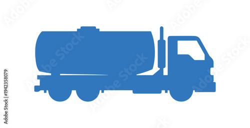 Oil transport tanker truck icon, clean flat graphic isolated on a white background.