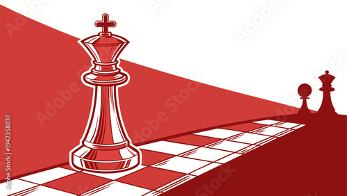 Leadership and innovation concept represented by chess pieces with different colors symbolizing strategic planning.