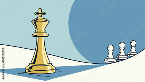 Differentiated business ideas represented through colored chess pieces illustrating leadership, planning, and strategic innovation.