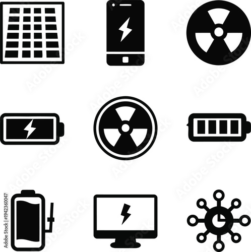 Energy and Power Industry Vector Icon Set