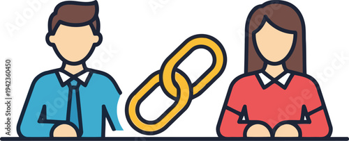 Business Professional Partnership Link and Teamwork Collaboration Concept