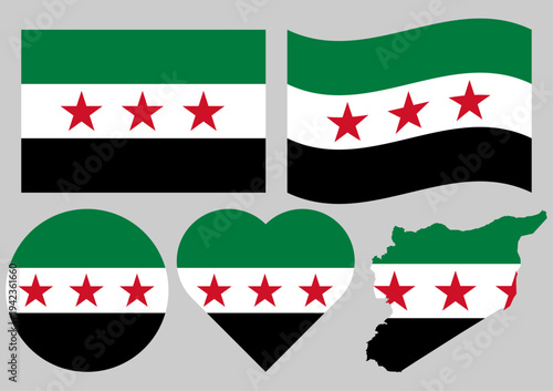 Collection of Syria Flag Asian Country