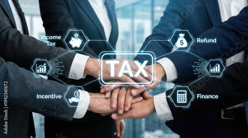 Tax planning corporate teamwork concept refund finance