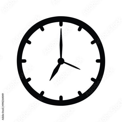 Silhouette of a simple clock face indicating the time is almost seven
