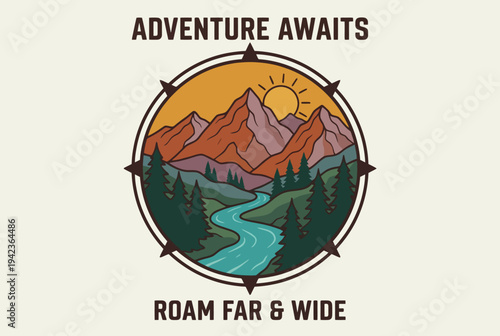 This beautiful image highlights majestic mountains, a flowing river, and vibrant sunrays, inviting viewers to embark on an adventure through nature's breathtaking landscapes.