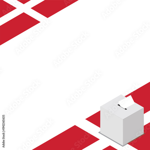 Denmark Election Box Square Template Vector