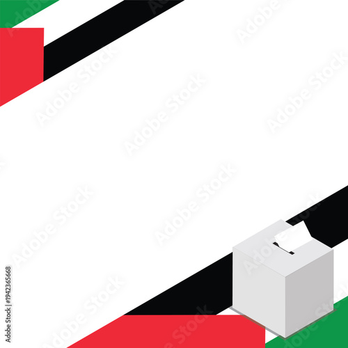Palestine Election Box Square Template Vector