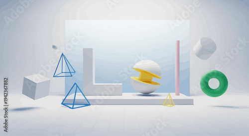 3D illustration of a construction worker with helmet and tools standing by a blue financial growth chart and arrow icon to symbolise business success in the market