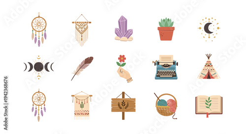 Boho style dreamcatcher wall art decor.