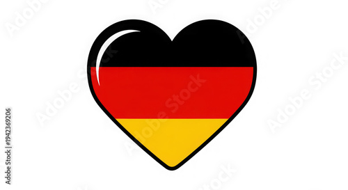 Free Download German flag heart symbol with black red and yellow colors transparent background - GFXLoad