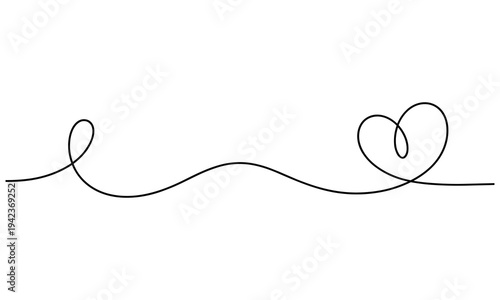 Simple black line art forming a heart shape on a plain white background, creating a minimalist and elegant visual representation of love and affection.