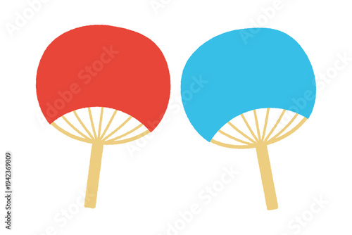 夏のうちわのベクター素材