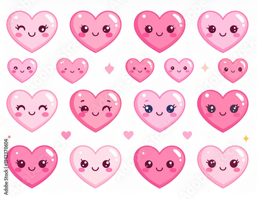 Kawaii Chibi Heart Stickers