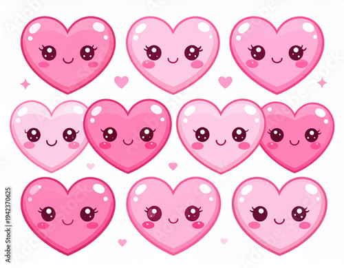 Kawaii Chibi Heart Stickers