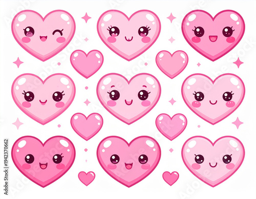 Kawaii Chibi Heart Stickers