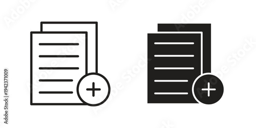 Add document icon for web and mobile app. Vector icons