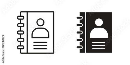 Address book icon for web and mobile app. Vector icons