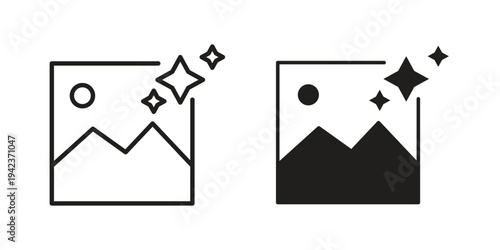 Ai photo generate icon for web and mobile app. Vector icons