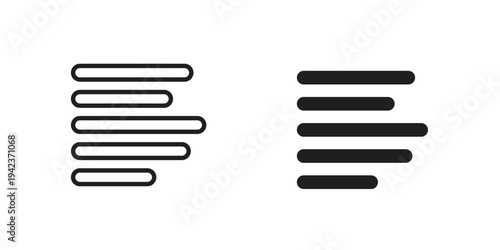 Align left icon for web and mobile app. Vector icons