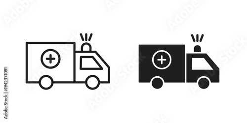 Ambulance icon for web and mobile app. Vector icons