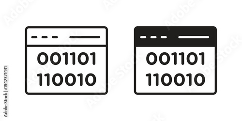 Binary code icon for web and mobile app. Vector icons