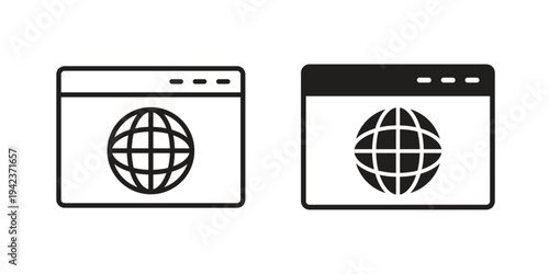 Browser icon for web and mobile app. Vector icons