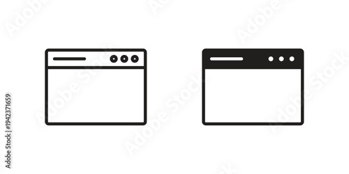 Browser icon for web and mobile app. Vector icons