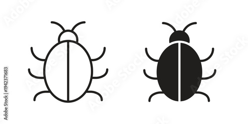 Bug icon for web and mobile app. Vector icons