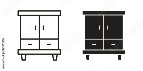 Cabinet icon for web and mobile app. Vector icons