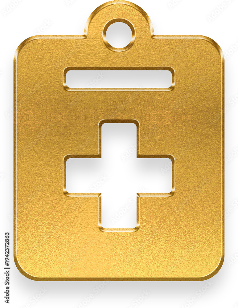 Obraz premium gold notes medical icon on transparent background