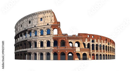 Colosseum Rome Landmark Vector Illustration