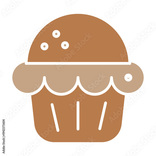 Sweet Dessert Icons Collection – Donut, Cookie, Cake, Ice Cream, Minimalist Dessert and Bakery Icon Set in Brown Flat Style