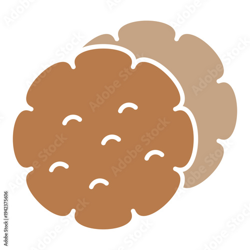 Sweet Dessert Icons Collection – Donut, Cookie, Cake, Ice Cream, Minimalist Dessert and Bakery Icon Set in Brown Flat Style