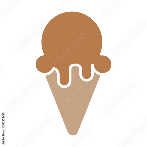 Sweet Dessert Icons Collection – Donut, Cookie, Cake, Ice Cream, Minimalist Dessert and Bakery Icon Set in Brown Flat Style