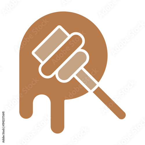 Sweet Dessert Icons Collection – Donut, Cookie, Cake, Ice Cream, Minimalist Dessert and Bakery Icon Set in Brown Flat Style